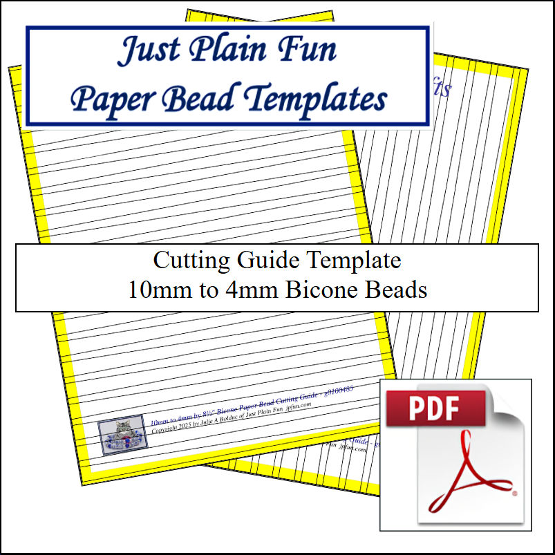 Paper Bead Cutting Guide Templates, 10mm to 4mm Strips Templates 10mm to 4mm Strips