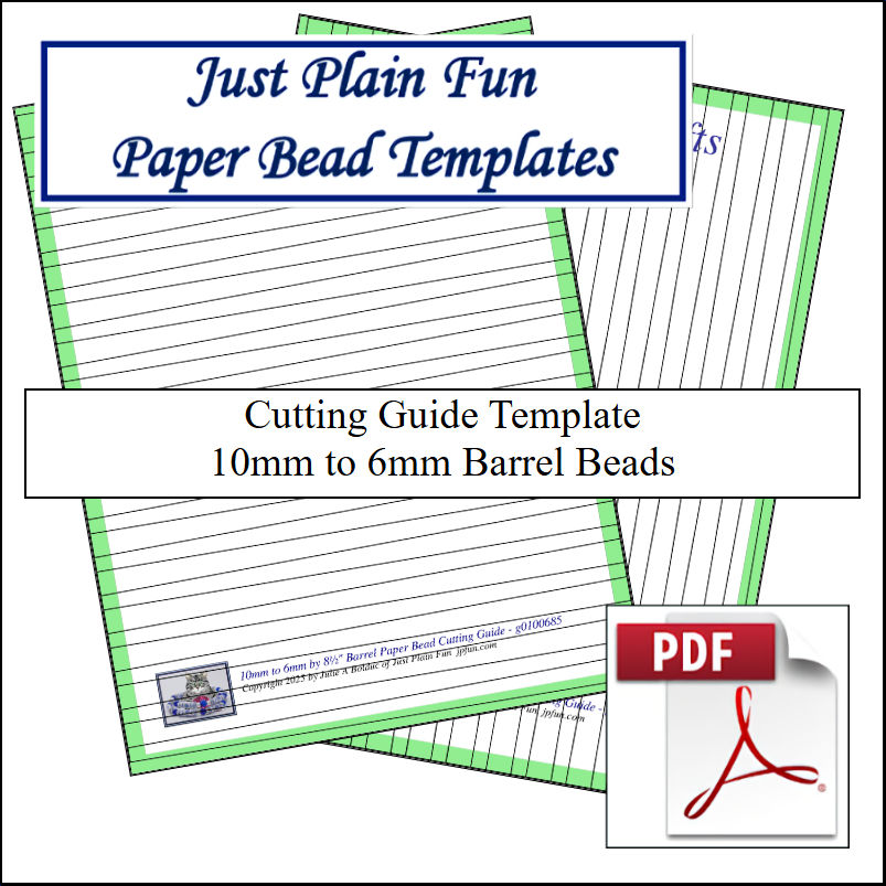 Paper Bead Cutting Guide Templates, 10mm to 6mm Strips Templates 10mm to 6mm Strips