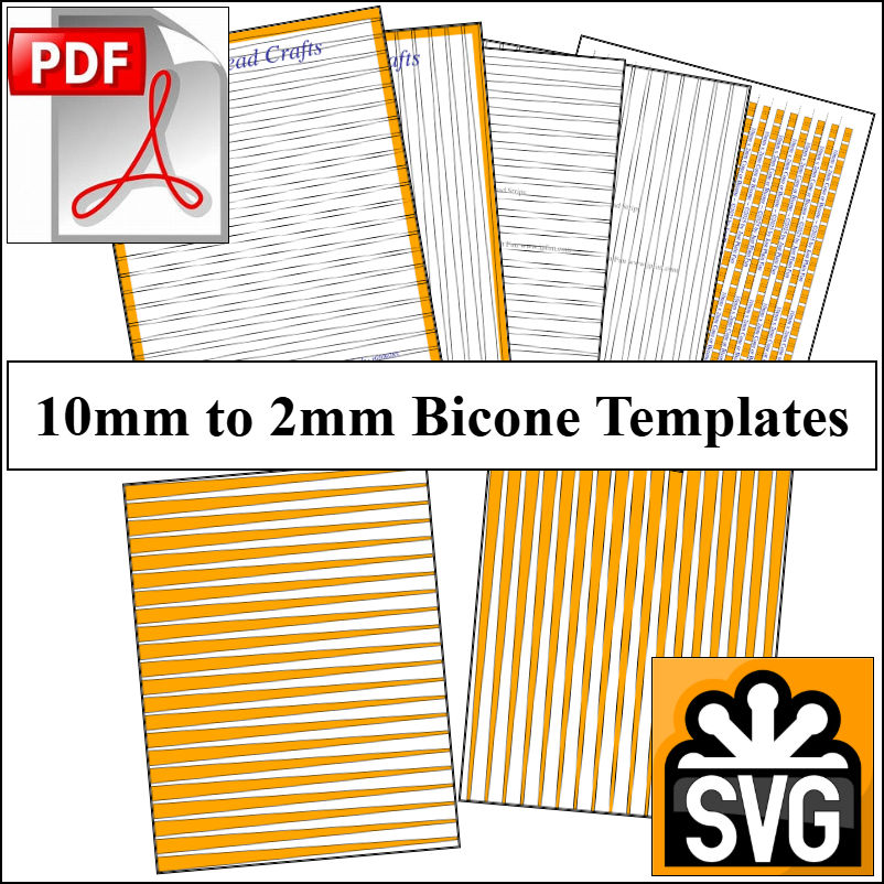 Bicone: 10mm x 2mm Paper Bead Templates