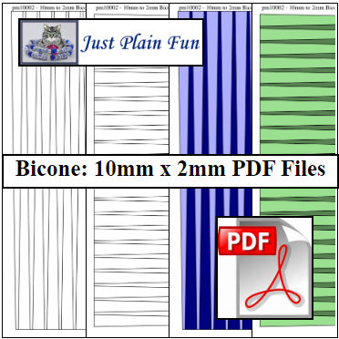Bicone: 10mm x 2mm Paper Bead Templates