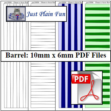 Barrel: 10mm x 6mm Paper Bead Templates