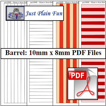 Barrel: 10mm x 8mm Paper Bead Templates