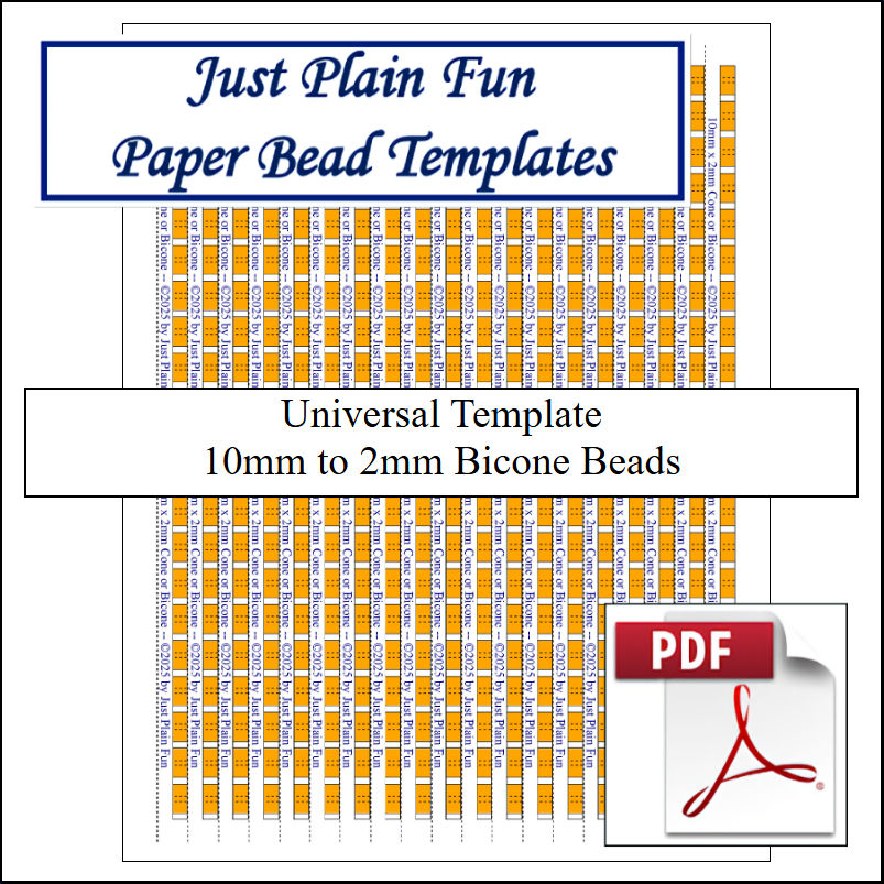 Paper Bead Cutting Guide Templates, 10mm to 2mm Strips Templates 10mm to 2mm Strips