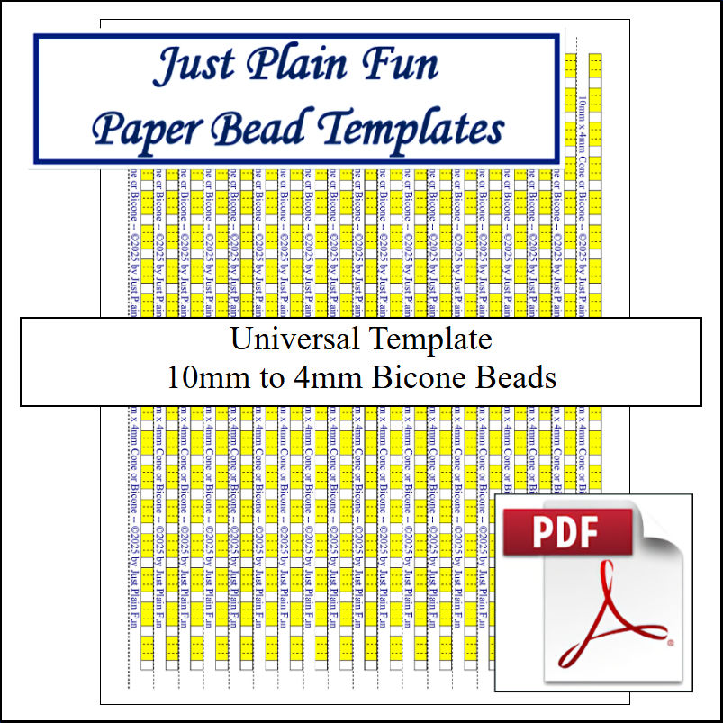 Paper Bead Cutting Guide Templates, 10mm to 4mm Strips Templates 10mm to 4mm Strips