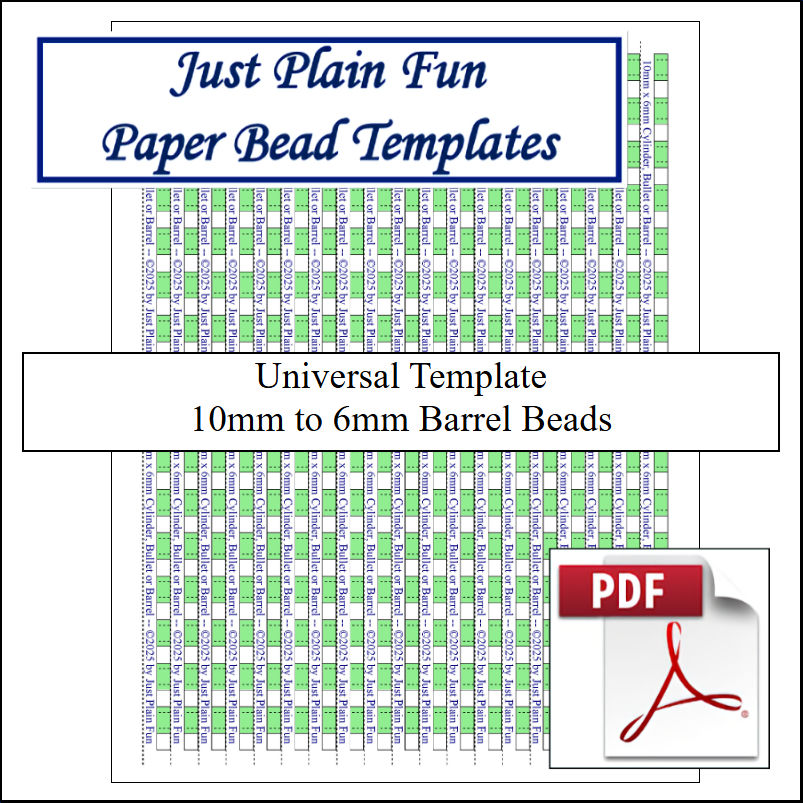 Paper Bead Cutting Guide Templates, 10mm to 6mm Strips Templates 10mm to 6mm Strips