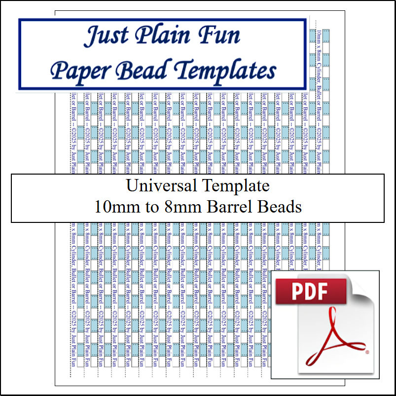 Paper Bead Cutting Guide Templates, 10mm to 8mm Strips Templates 10mm to 8mm Strips