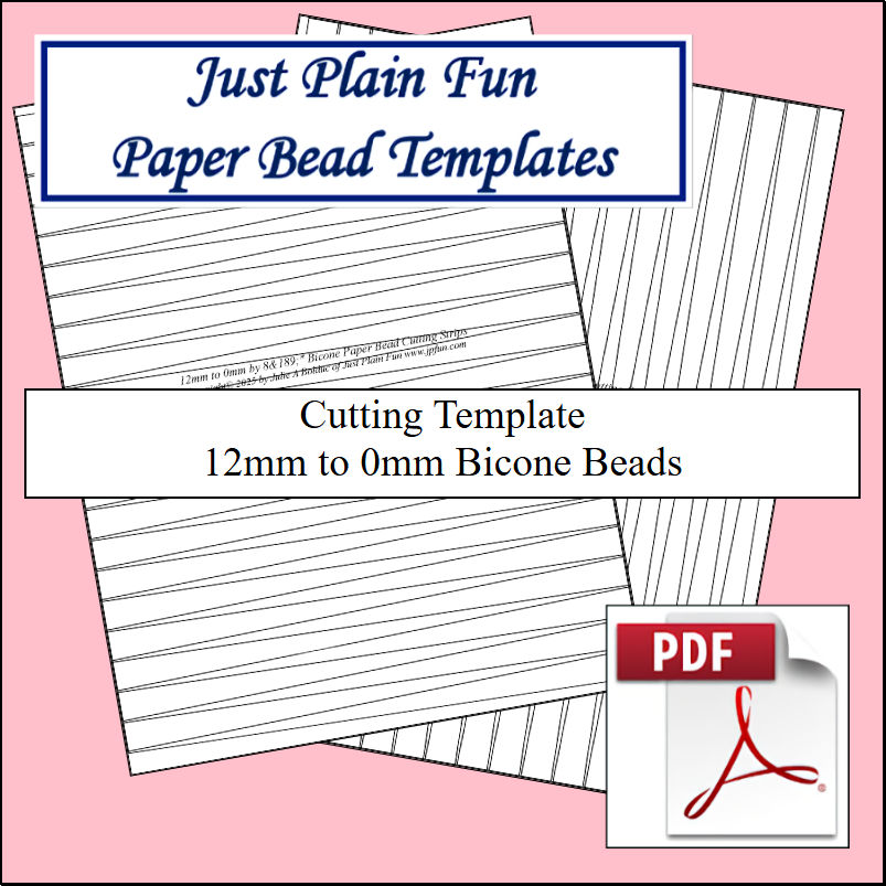 Paper Bead Cutting Templates, 12mm to 0mm Strips Templates 12mm to 0mm Strips