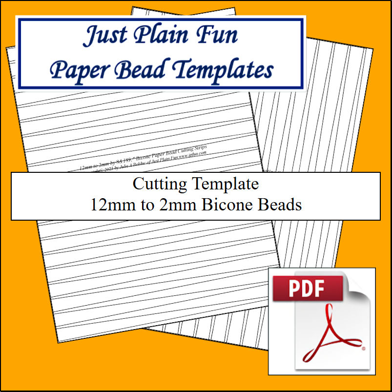 Paper Bead Cutting Templates, 12mm to 2mm Strips Templates 12mm to 2mm Strips