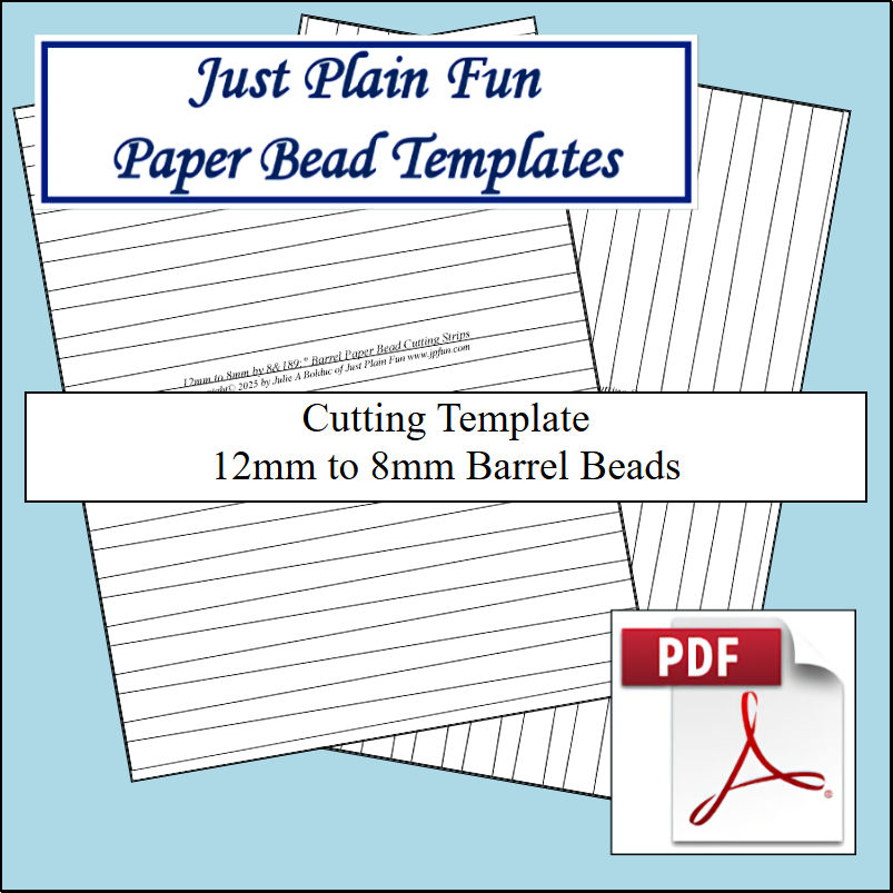Paper Bead Cutting Templates, 12mm to 8mm Strips Templates 12mm to 8mm Strips
