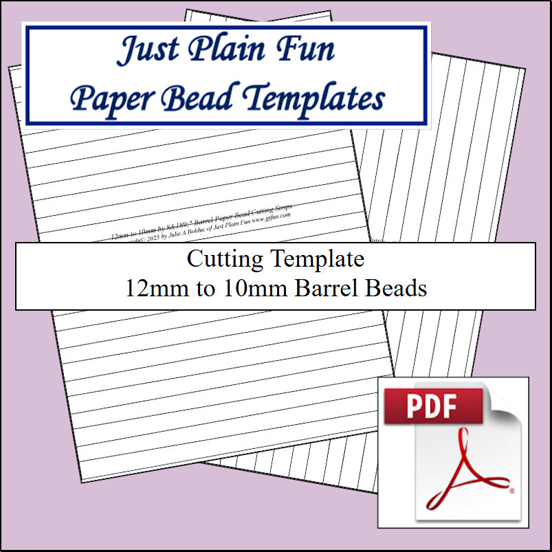 Paper Bead Cutting Templates, 12mm to 10mm Strips Templates 12mm to 10mm Strips