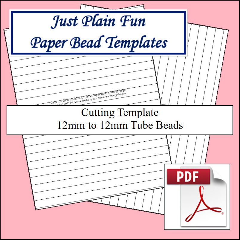 Paper Bead Cutting Templates, 12mm to 12mm Strips Templates 12mm to 12mm Strips