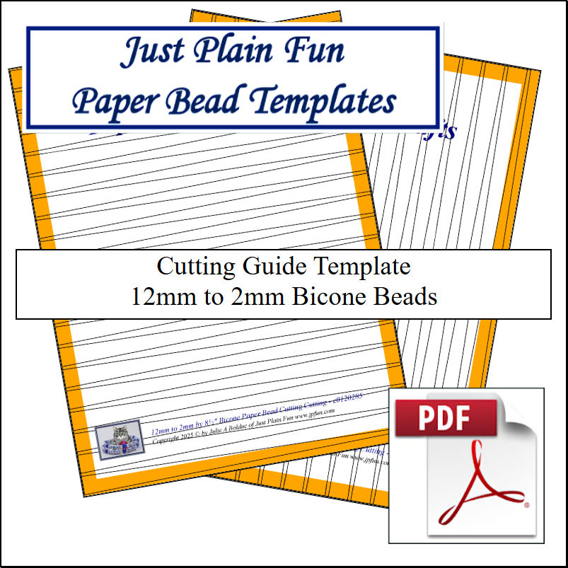 Paper Bead Cutting Guide Templates, 12mm to 2mm Strips Templates 12mm to 2mm Strips