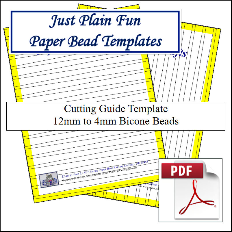 Paper Bead Cutting Guide Templates, 12mm to 4mm Strips Templates 12mm to 4mm Strips