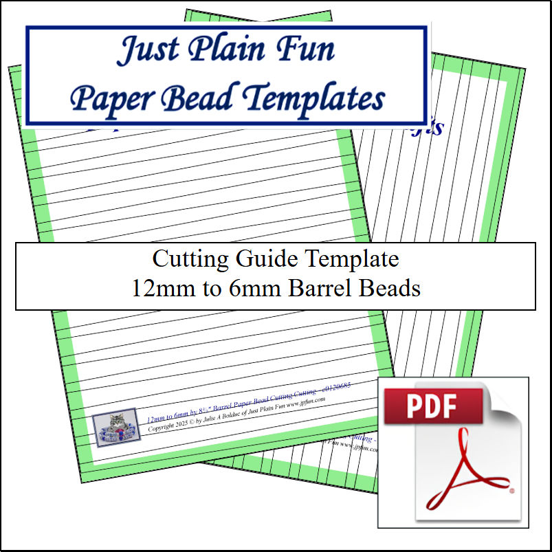 Paper Bead Cutting Guide Templates, 12mm to 6mm Strips Templates 12mm to 6mm Strips