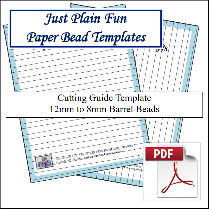 Paper Bead Cutting Guide Templates, 12mm to 8mm Strips Templates 12mm to 8mm Strips