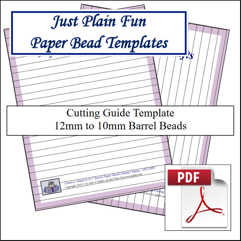 Paper Bead Cutting Guide Templates, 12mm to 10mm Strips Templates 12mm to 10mm Strips