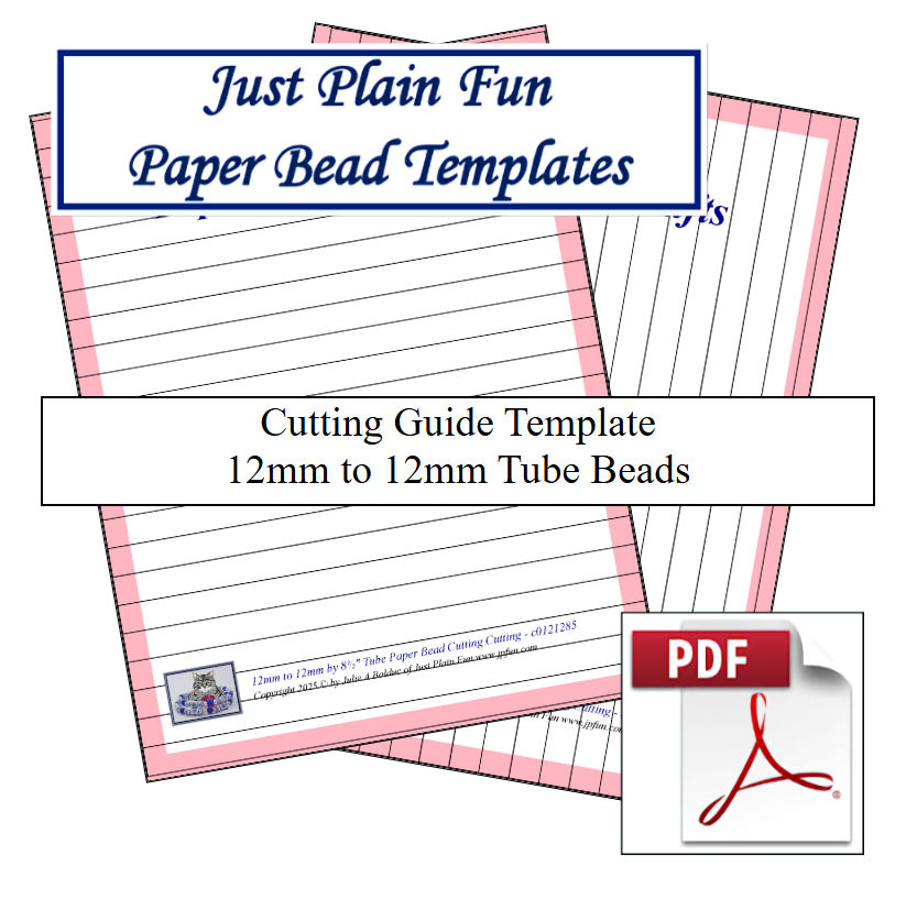 Paper Bead Cutting Guide Templates, 12mm to 12mm Strips Templates 12mm to 12mm Strips