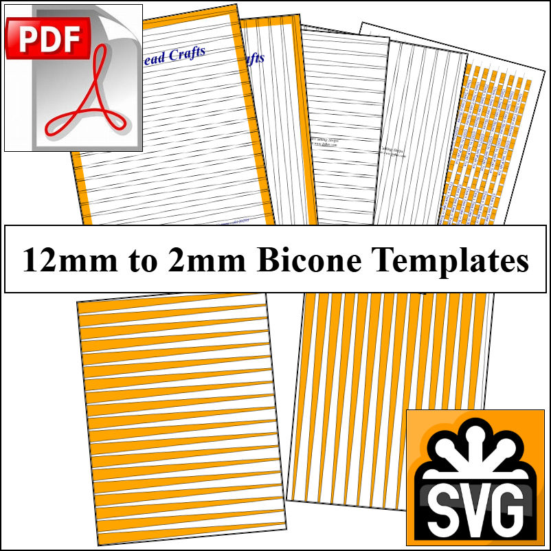 Bicone: 12mm x 2mm Paper Bead Templates