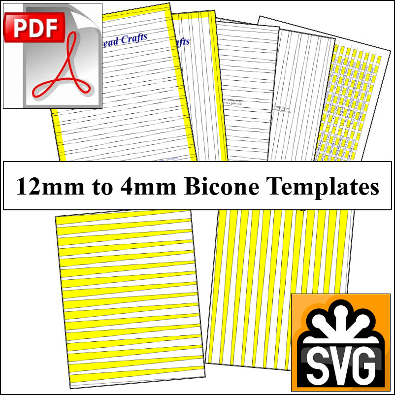 12mm x 4mm Paper Bead Templates