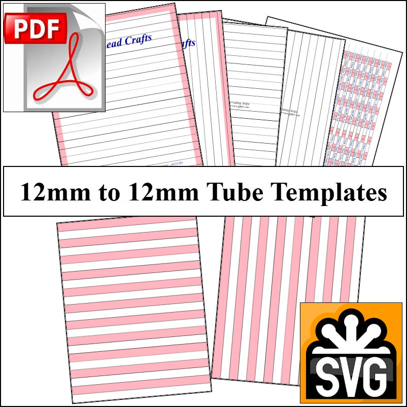 Tube: 12mm x 12mm Paper Bead Templates