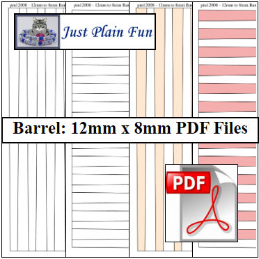 Barrel: 12mm x 8mm Paper Bead Templates