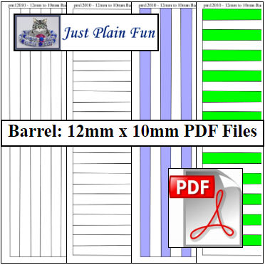 Barrel: 12mm x 10mm Paper Bead Templates