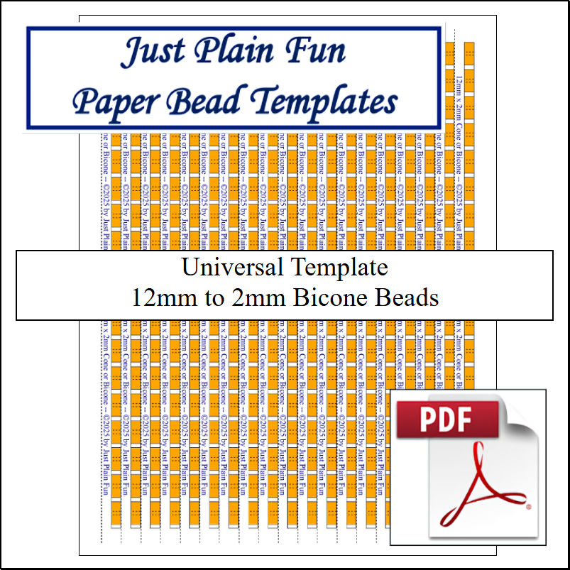 Paper Bead Cutting Guide Templates, 12mm to 2mm Strips Templates 12mm to 2mm Strips