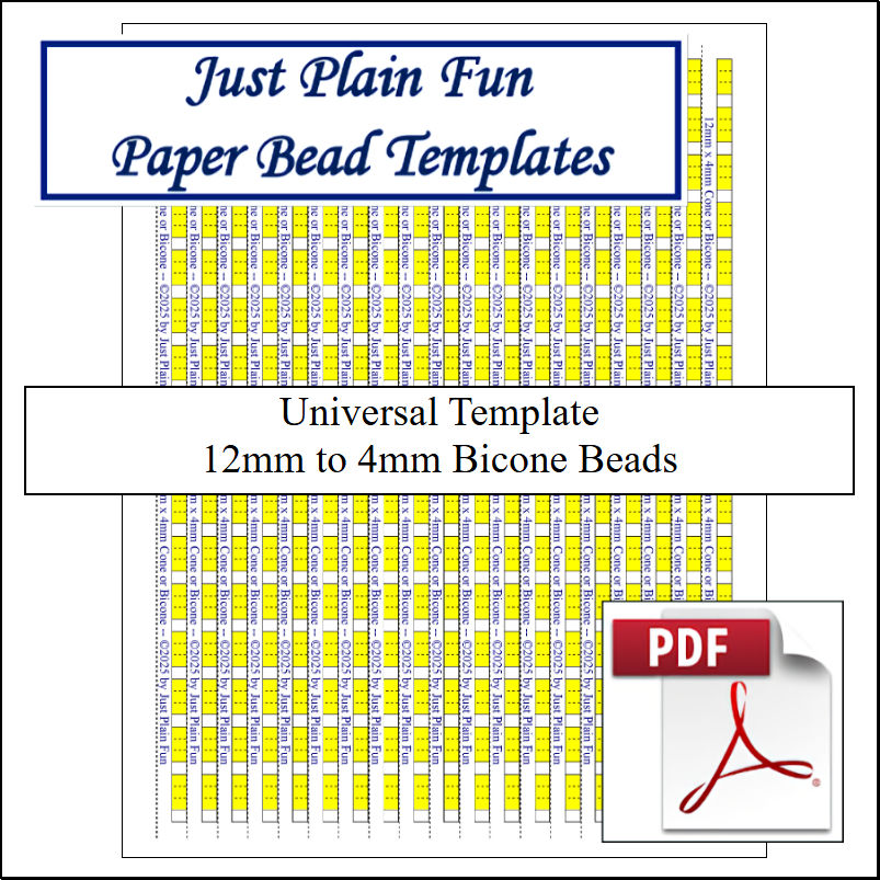 Paper Bead Cutting Guide Templates, 12mm to 4mm Strips Templates 12mm to 4mm Strips