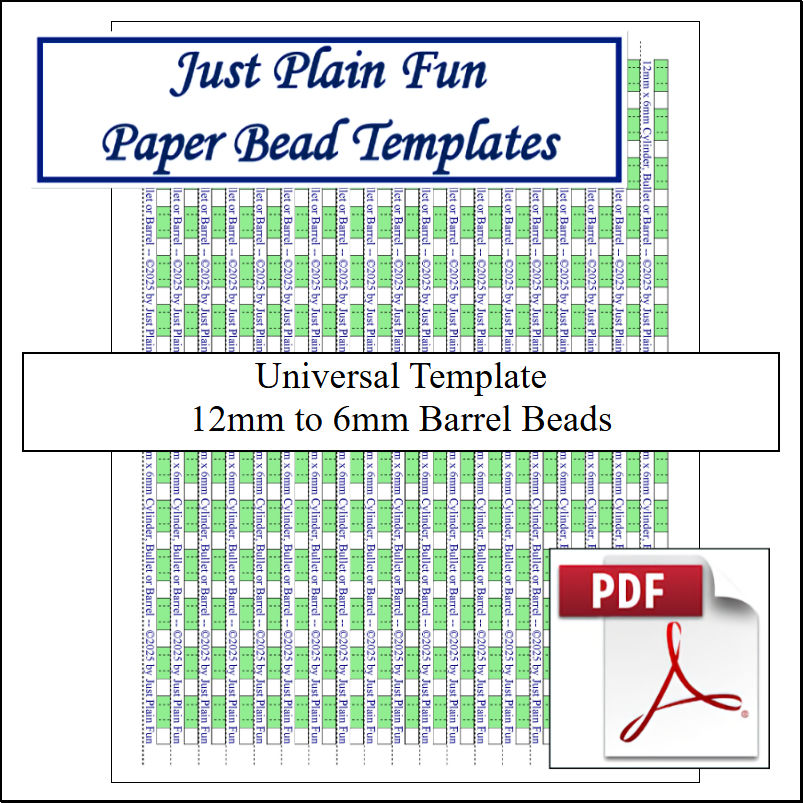 Paper Bead Cutting Guide Templates, 12mm to 6mm Strips Templates 12mm to 6mm Strips
