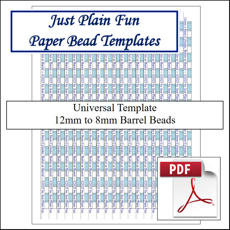 Paper Bead Cutting Guide Templates, 12mm to 8mm Strips Templates 12mm to 8mm Strips