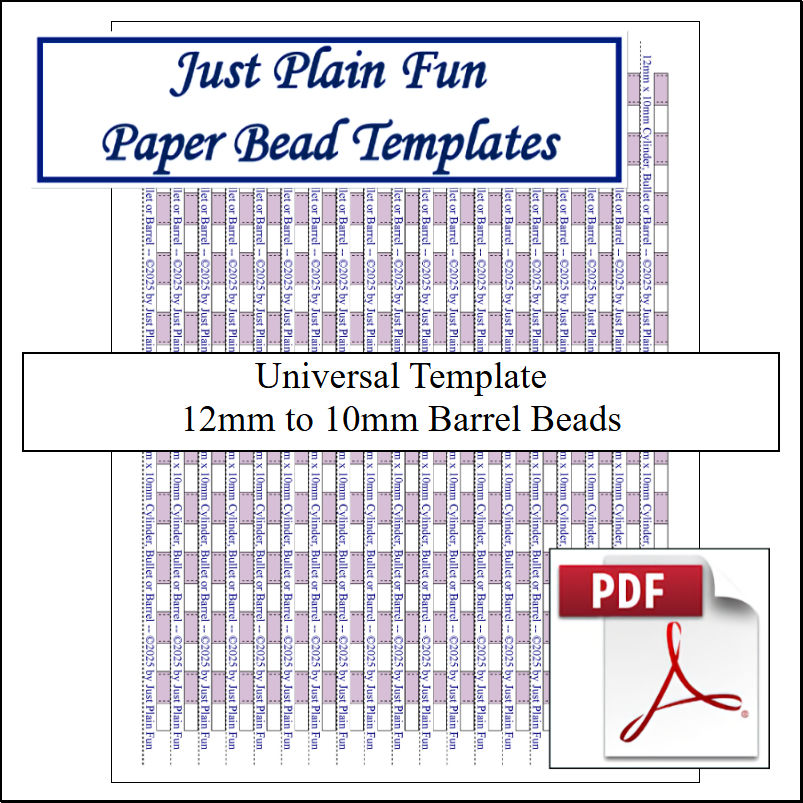 Paper Bead Cutting Guide Templates, 12mm to 10mm Strips Templates 12mm to 10mm Strips