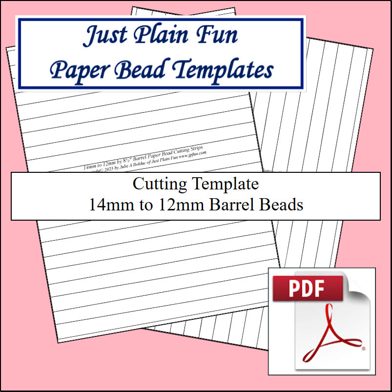 Paper Bead Cutting Templates, 14mm to 12mm Strips Templates 14mm to 12mm Strips