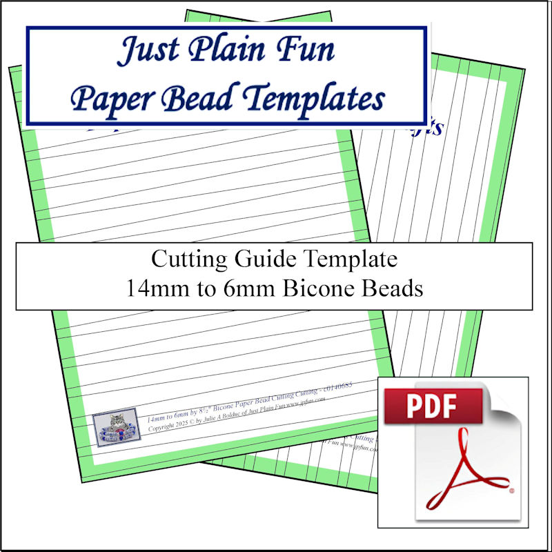 Paper Bead Cutting Guide Templates, 14mm to 6mm Strips Templates 14mm to 6mm Strips