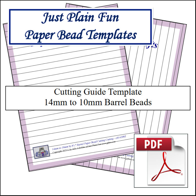 Paper Bead Cutting Guide Templates, 14mm to 10mm Strips Templates 14mm to 10mm Strips
