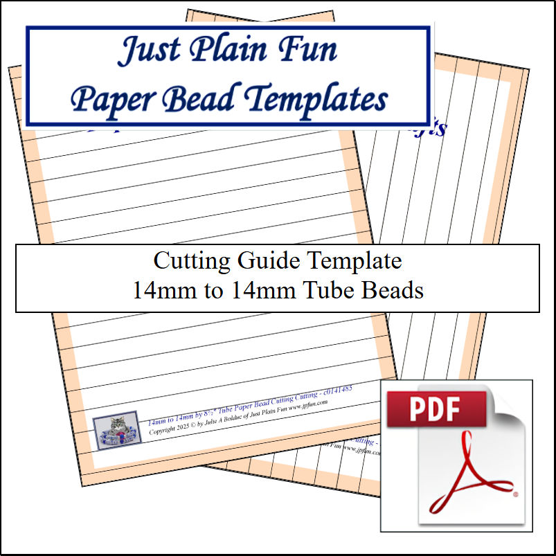 Paper Bead Cutting Guide Templates, 14mm to 14mm Strips Templates 14mm to 14mm Strips