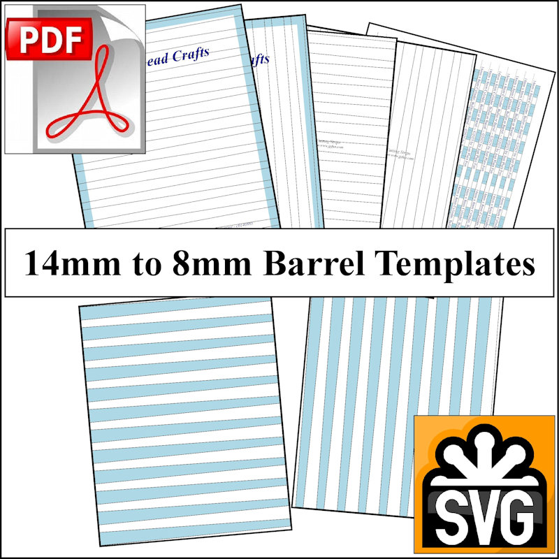 14mm x 8mm Paper Bead Templates