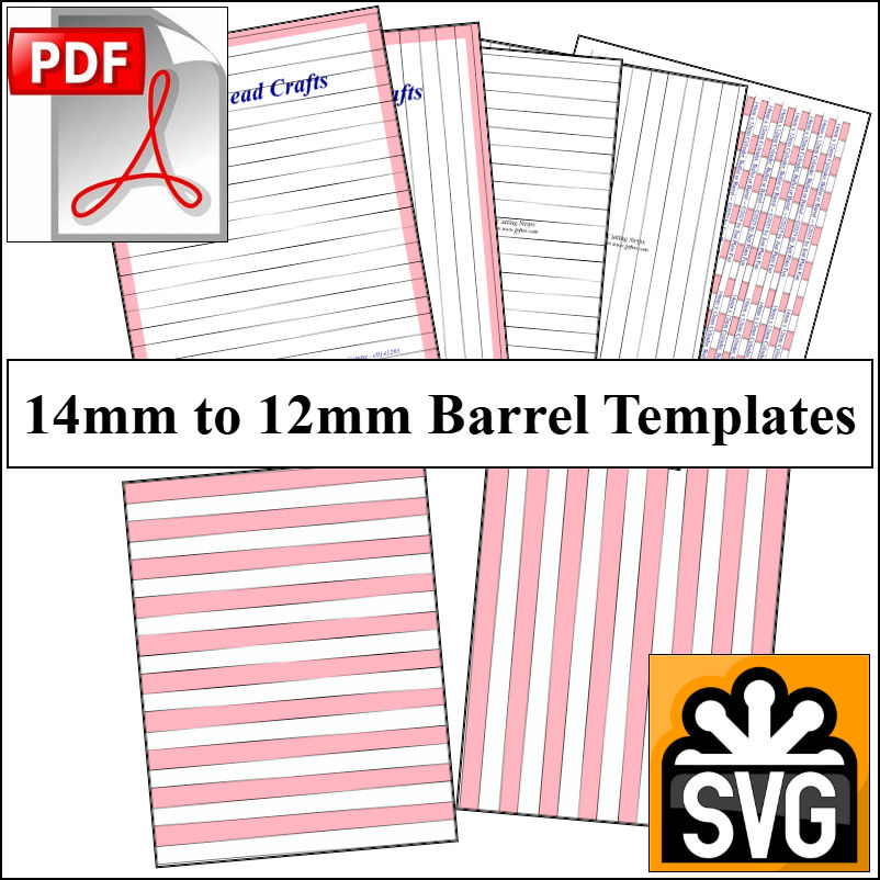 14mm x 12mm Paper Bead Templates