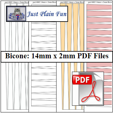 Bicone: 14mm x 2mm Paper Bead Templates
