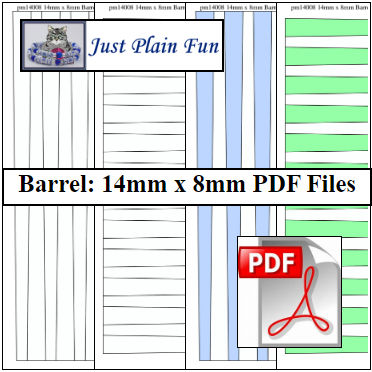 Barrel: 14mm x 8mm Paper Bead Templates