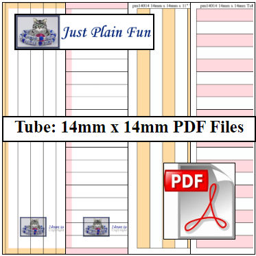 Tube: 14mm x 14mm Paper Bead Templates
