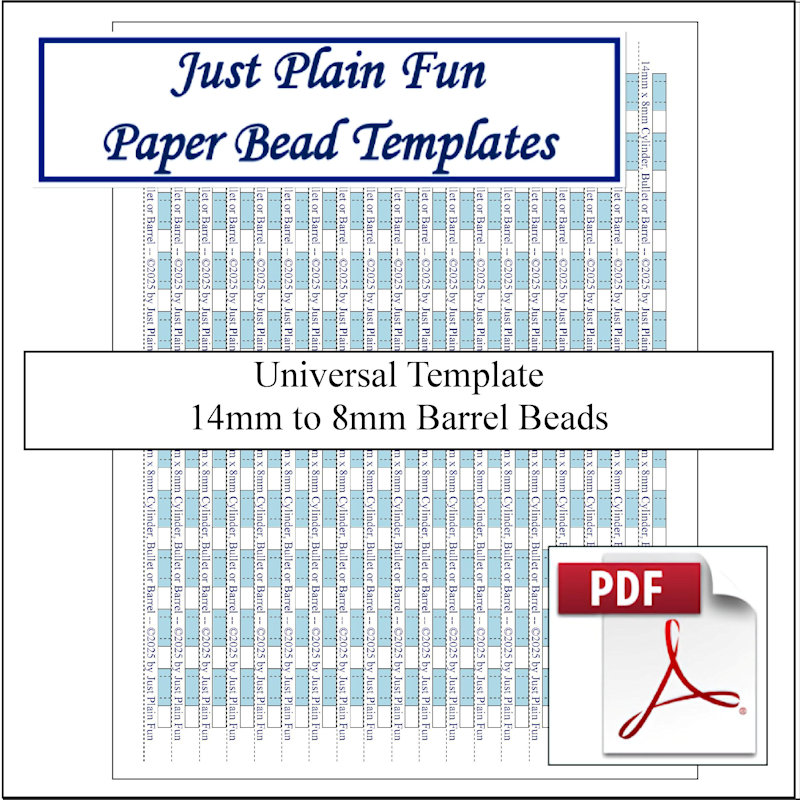 Paper Bead Cutting Guide Templates, 14mm to 8mm Strips Templates 14mm to 8mm Strips