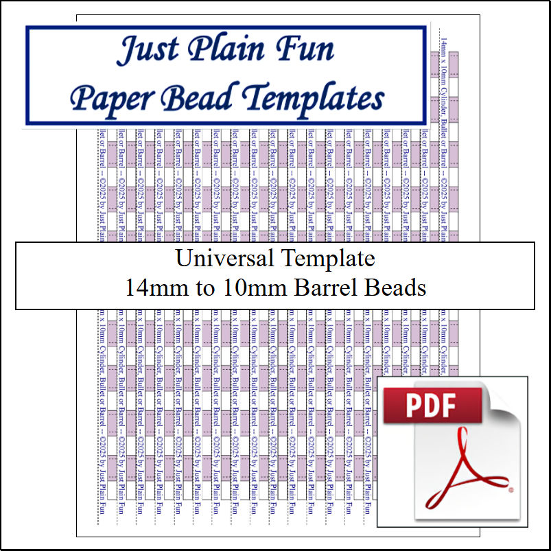 Paper Bead Cutting Guide Templates, 14mm to 10mm Strips Templates 14mm to 10mm Strips