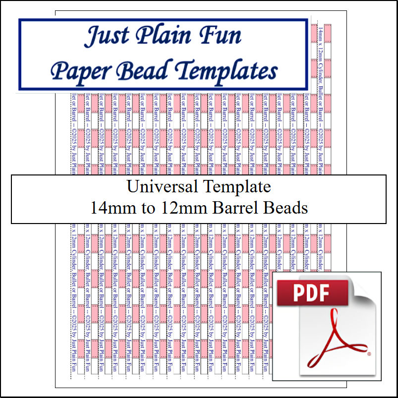 Paper Bead Cutting Guide Templates, 14mm to 12mm Strips Templates 14mm to 12mm Strips