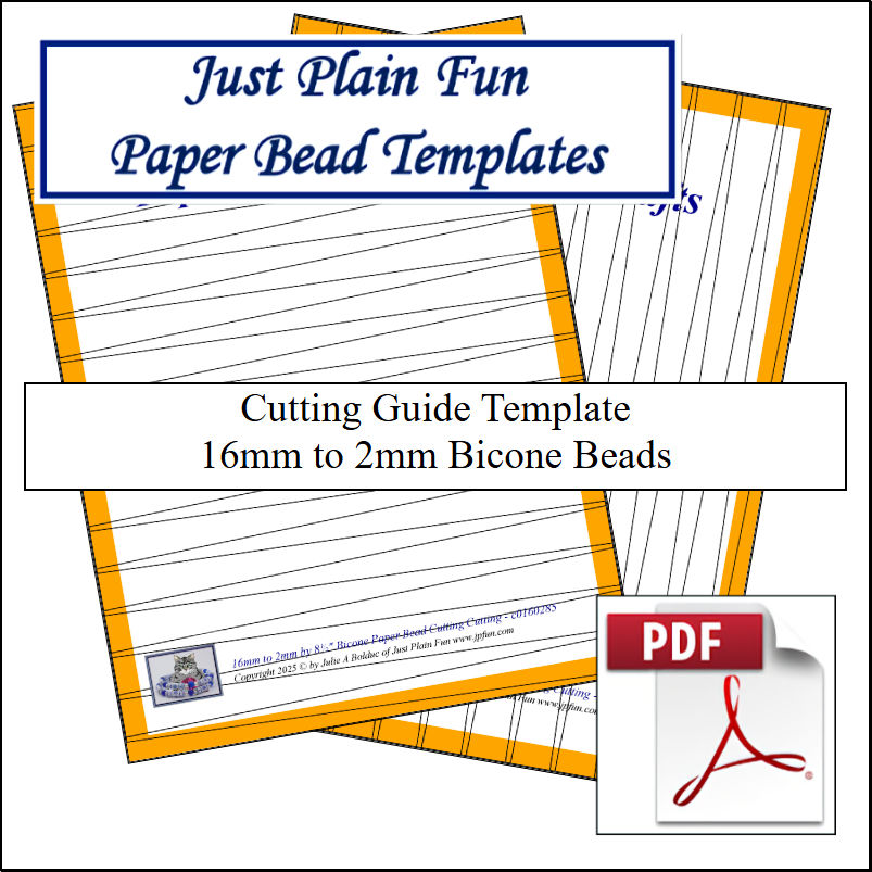 Paper Bead Cutting Guide Templates, 16mm to 2mm Strips Templates 16mm to 2mm Strips