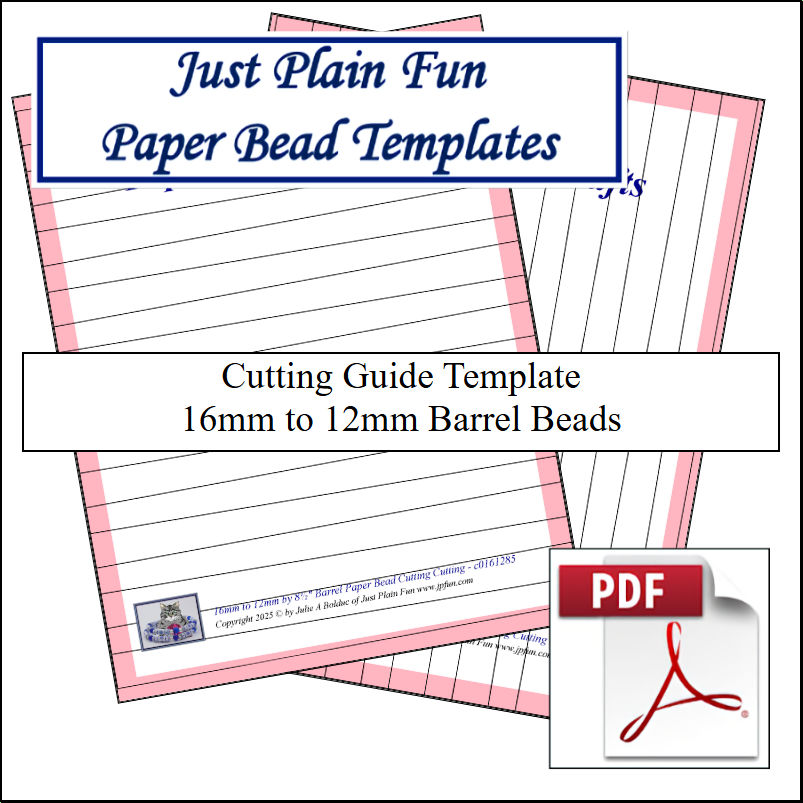 Paper Bead Cutting Guide Templates, 16mm to 12mm Strips Templates 16mm to 12mm Strips