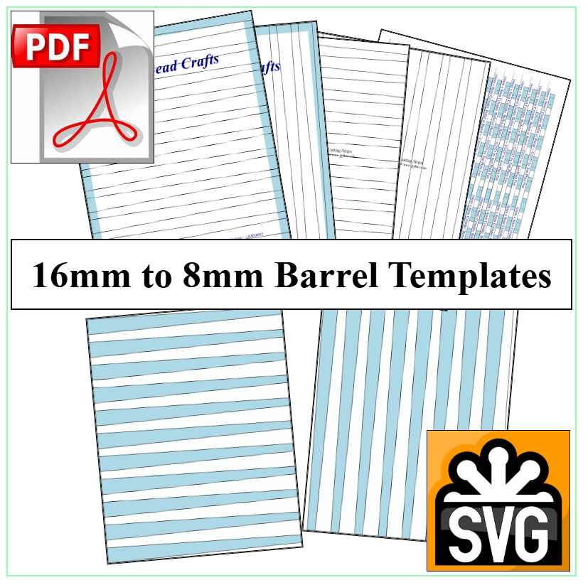 16mm x 8mm Paper Bead Templates