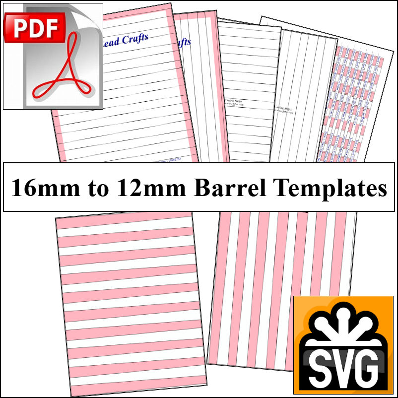 16mm x 12mm Paper Bead Templates