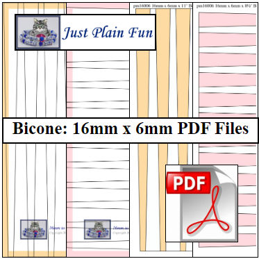 Bicone: 16mm x 6mm Paper Bead Templates