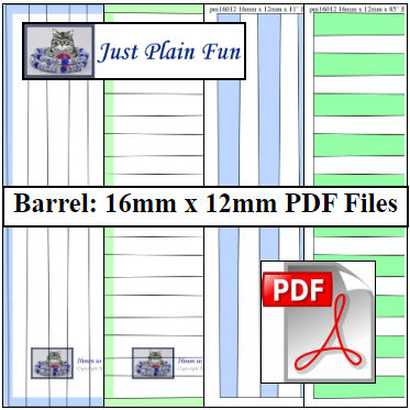 Barrel: 16mm x 12mm Paper Bead Templates