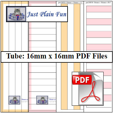 Tube: 16mm x 16mm Paper Bead Templates